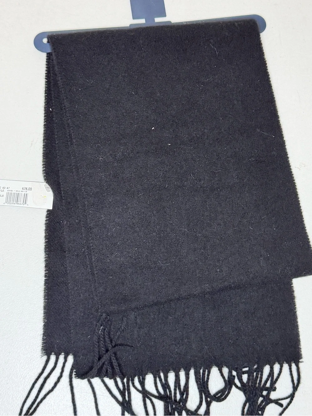Chaps Black Scarf with Red Logo Accent